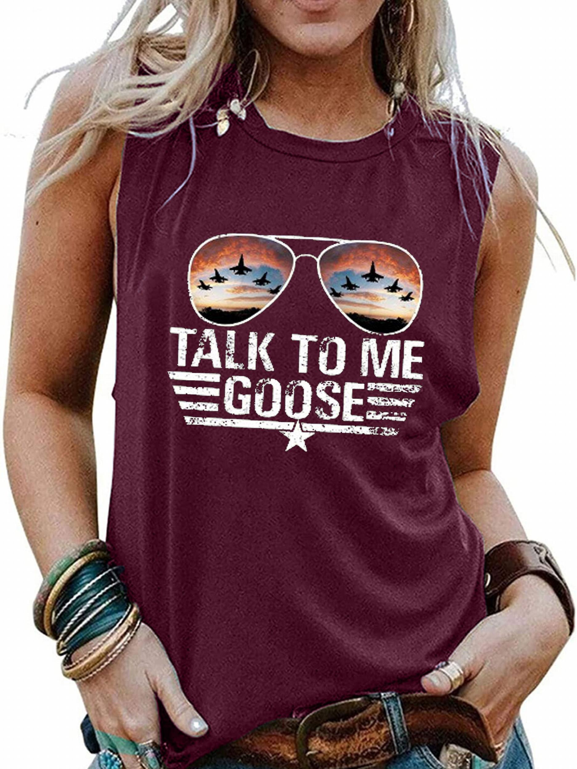 Letter Print Crew Neck Tank Top Sleeveless Casual Summer Women's Top