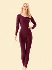 Women's Thermal Underwear Set Long Sleeve Crew Neck Tops & Pants