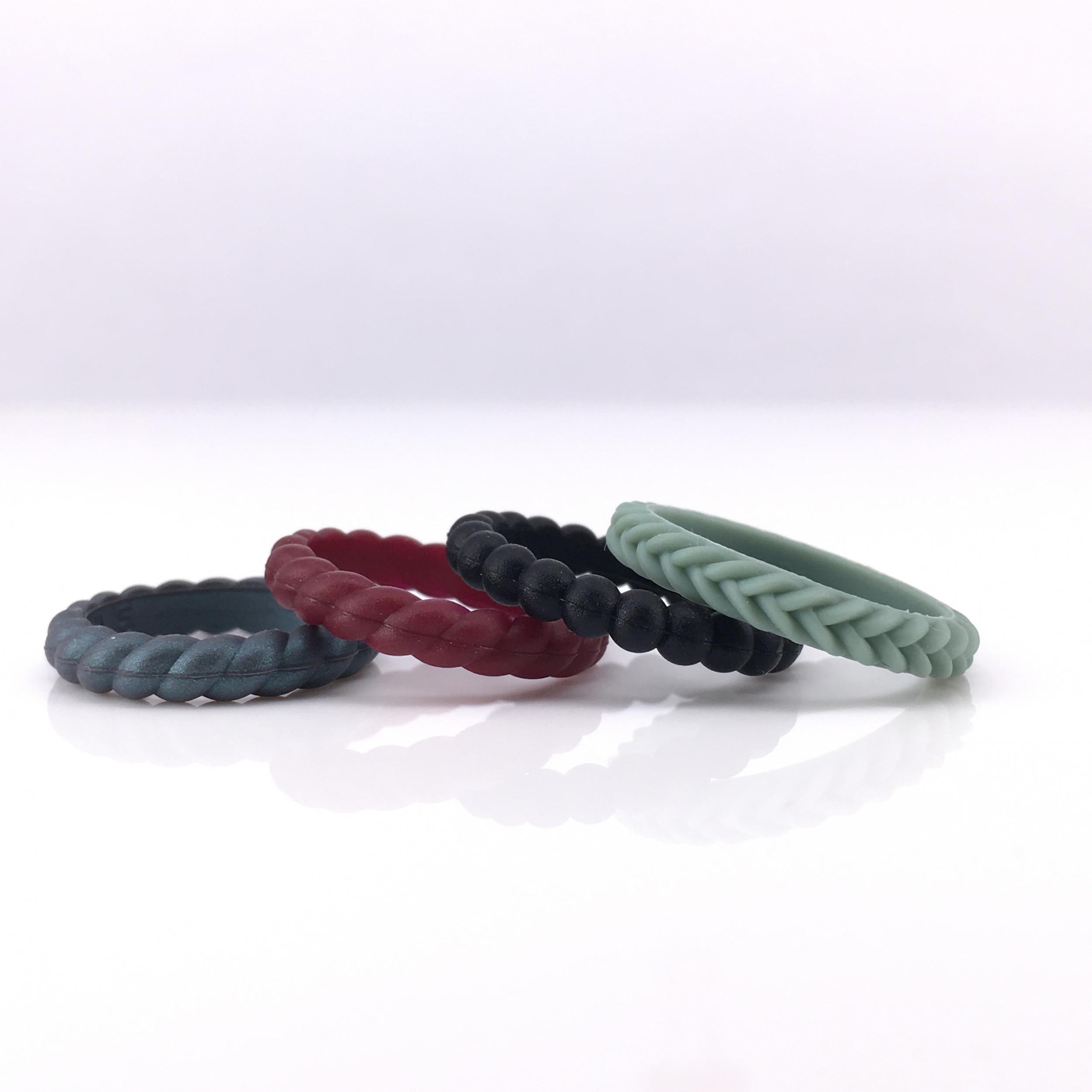 4 Pack Casual Silicone Rings for Women and Men