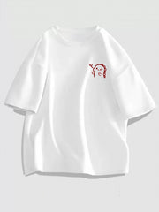 Dinosaur Pattern Print Casual Short Sleeve Top Round Neck Running Sports T shirt
