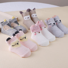 2pairs Baby Cartoon Animal Pattern Socks for 0-24 Months