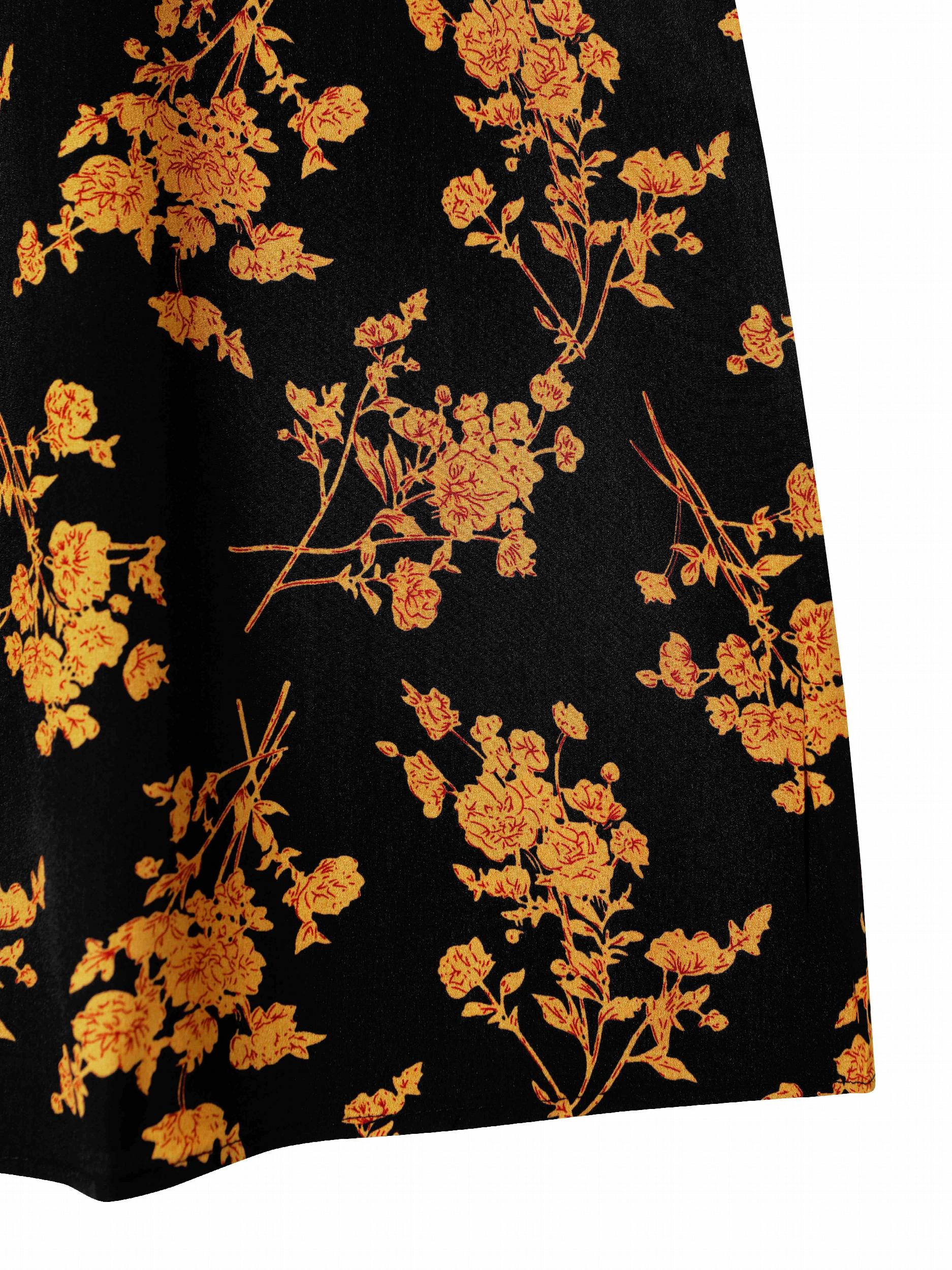 Floral Print Scalloped Dress Sleeveless Summer Casual