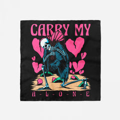 Y2K Skull Print Scarf Hip Hop Bandana Silk Neckerchief