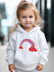 2pcs Sweet Rainbow Graphic Hoodies Pants Set Spring Fall Sports Gift Girls