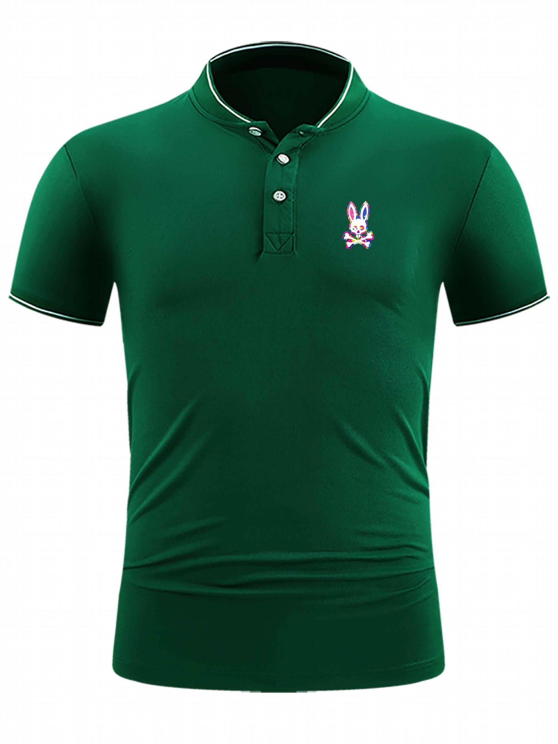 Men's Golf Shirt Bunny Ear Skull Print Short Sleeve