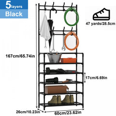 Standing Coat Rack Shoes Garment Clothes Hat Coat Rack 4 5 Layers