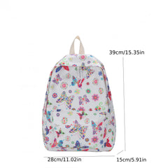 Butterfly Print Large Capacity Backpack