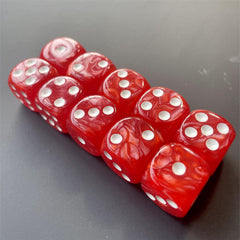 10pc Red Game Dice Set For Board Game Accessories