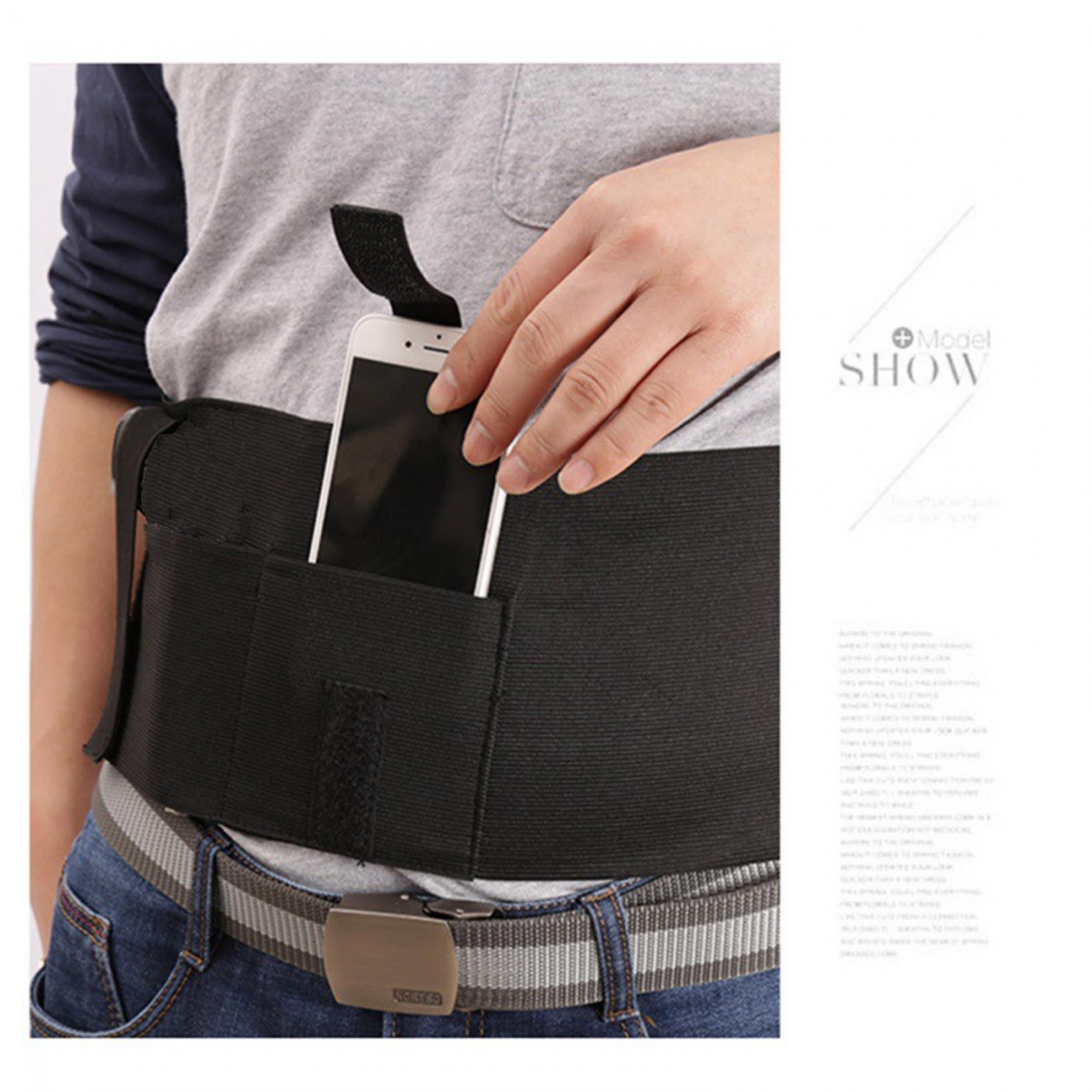 Concealed Belly Band Holster Carry Flexible Waist Belt