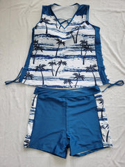 Coconut Tree Print Tankini Set