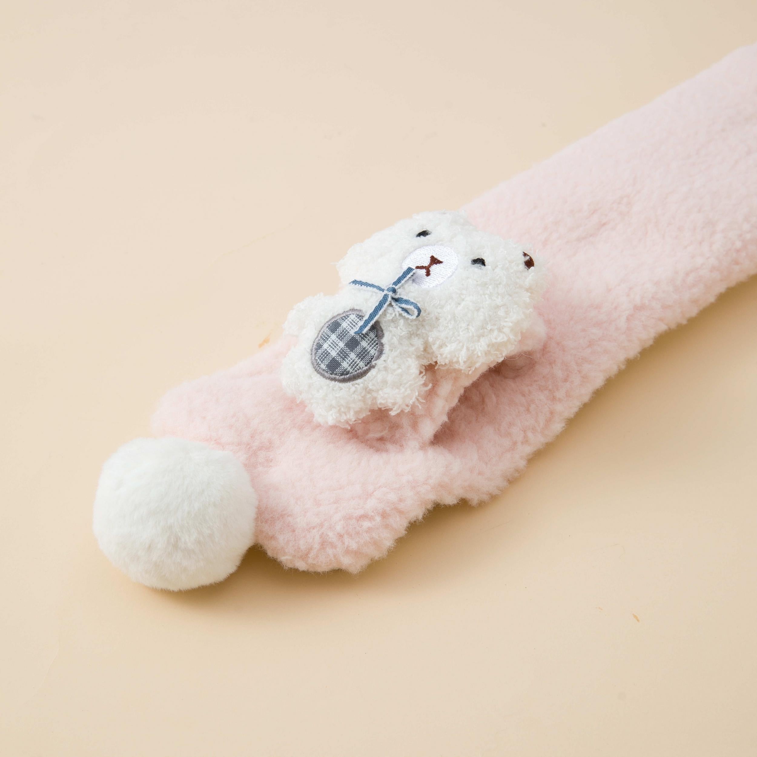 Girls Plush Bear Neck Scarf for Winter Christmas