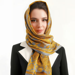 Silk Scarf: Elegant Phoenix Design 180x70cm