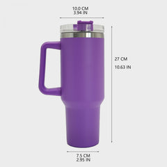 Stainless Steel Tumbler 40oz With Handle & Lid Portable Cold Water Cup