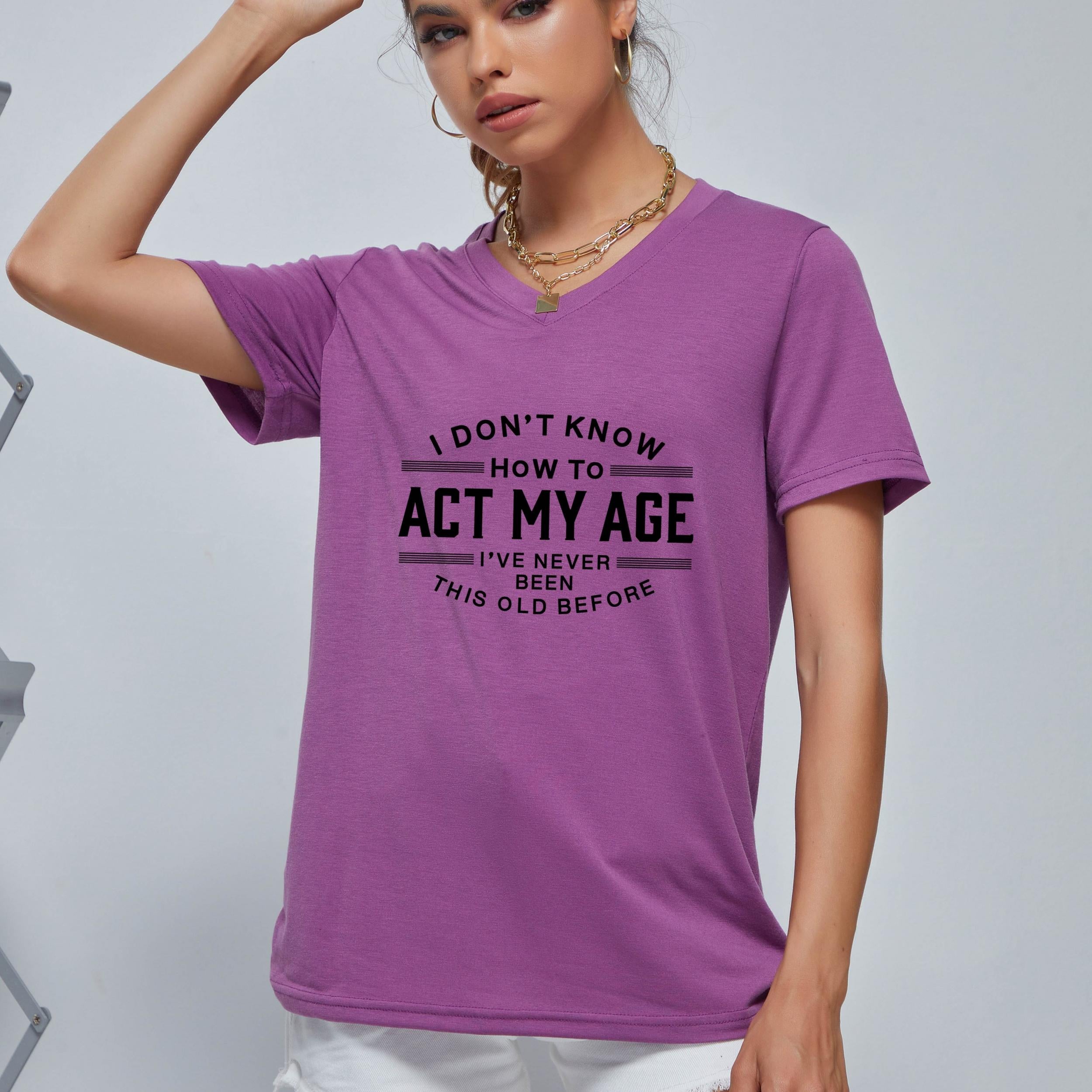 ACT MY AGE Loose Short Sleeve T-shirt for Women