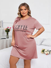 Letter Print Short Sleeve Nightdress