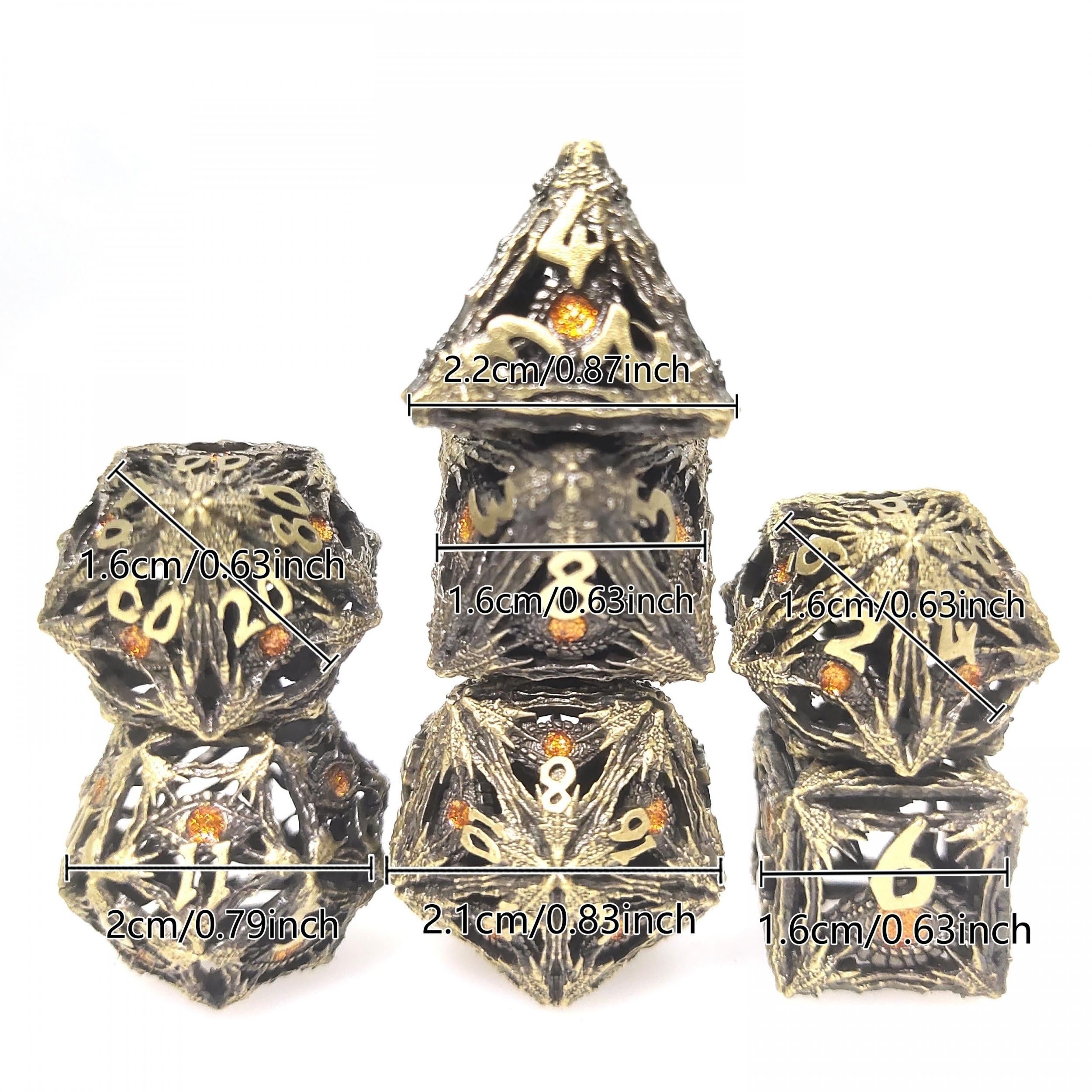 7pcs Metal Dice Set for Board Game Players