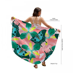 Butterfly Printed Beach Towel Sunscreen Beach Wrap Towel 57x30IN