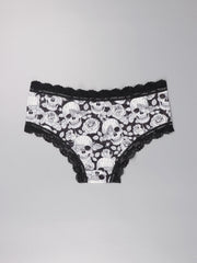 Gothic Lace Hipster Panties Halloween Print Intimates Women's Underwear