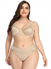Contrast Lace Push Up High Waist Lingerie Set