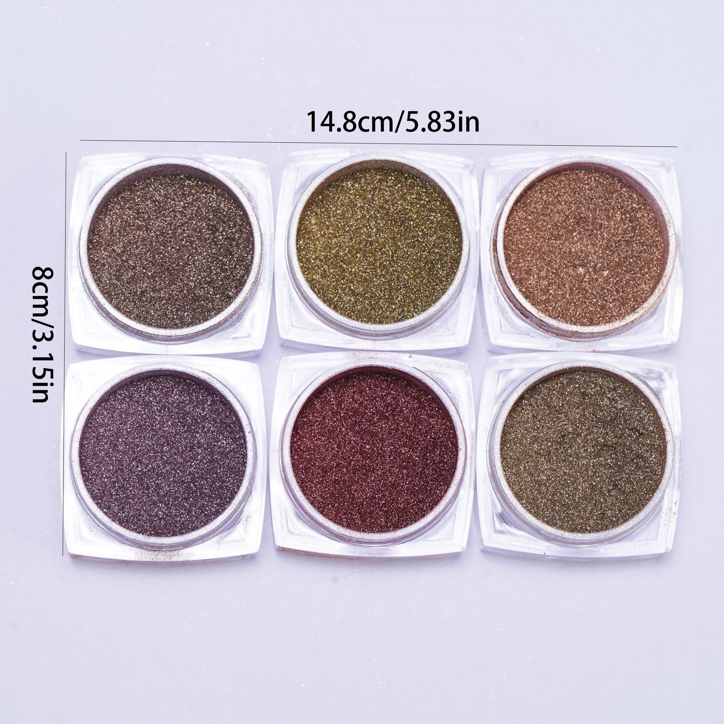 6 Box Magic Mirror Powder Nail Shining 3D Mermaid Decoration