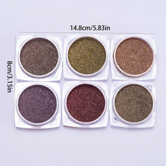 6 Box Magic Mirror Powder Nail Shining 3D Mermaid Decoration