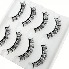 4 Pairs 12mm D Curling Faux Mink Hair Lashes