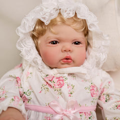 KEKEAIAI 24 Inch Reborn Toddler Doll Blond Hair Vinyl Material