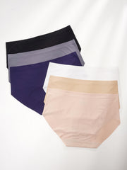 6pcs Seamless Solid Briefs Comfy & Stretchy Intimates Panties