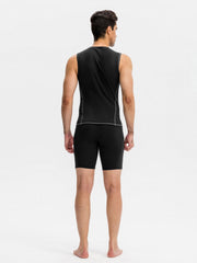 Men's Quick Dry Shorts With Side Pockets Elastic Waist Compression Shorts