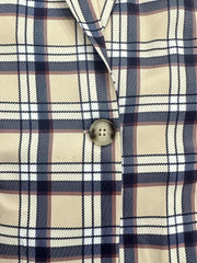 Women's Plus Plaid Print Blazer Long Sleeve