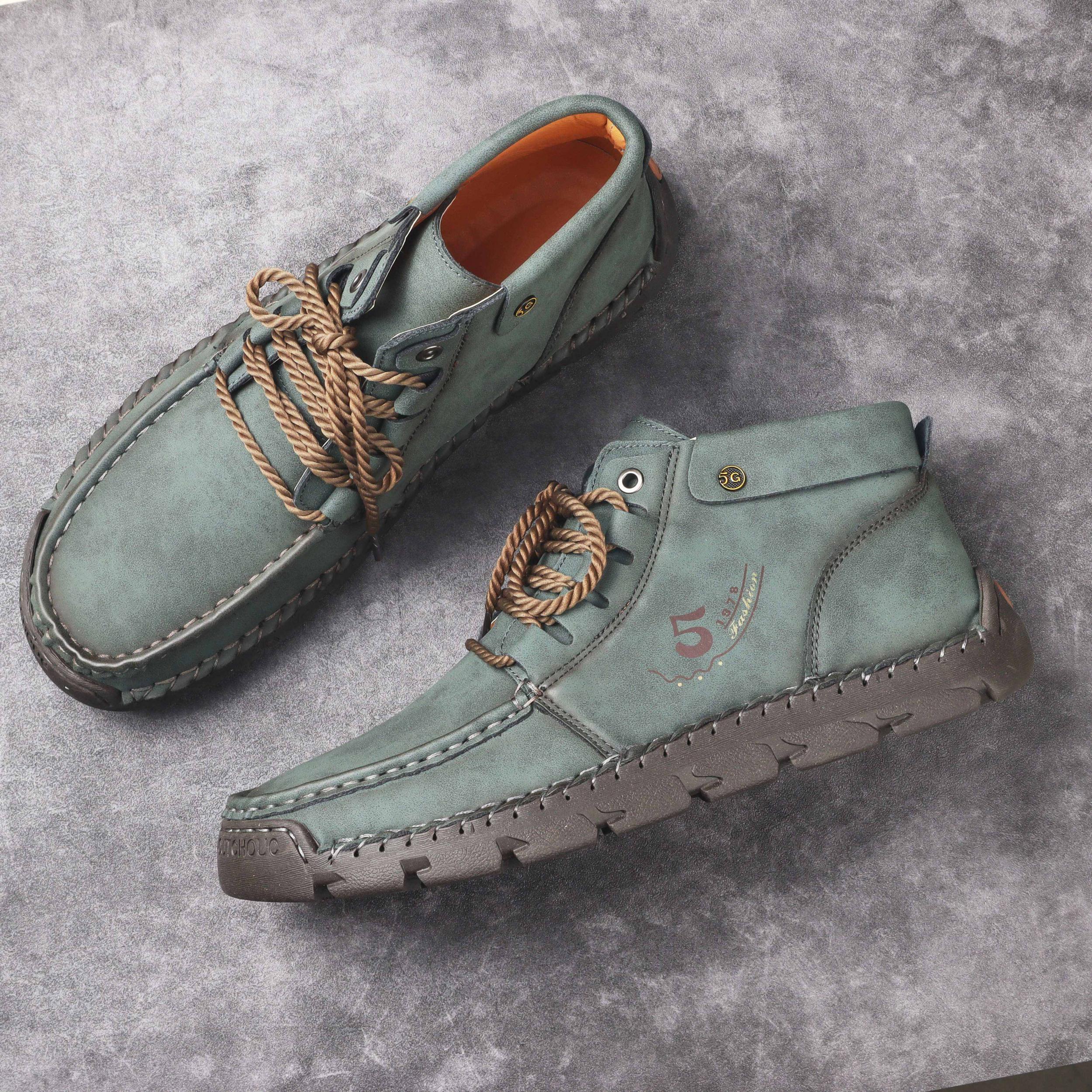 Men's High Top Lace Up Boots Casual Walking Shoes