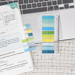 400pcs 2 Sets Half Index Stickers 20 Sheets 20 Colors PET Material OPP Bags