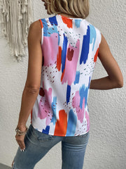 Graphic Print V Neck Tank Top Sleeveless Tank Top