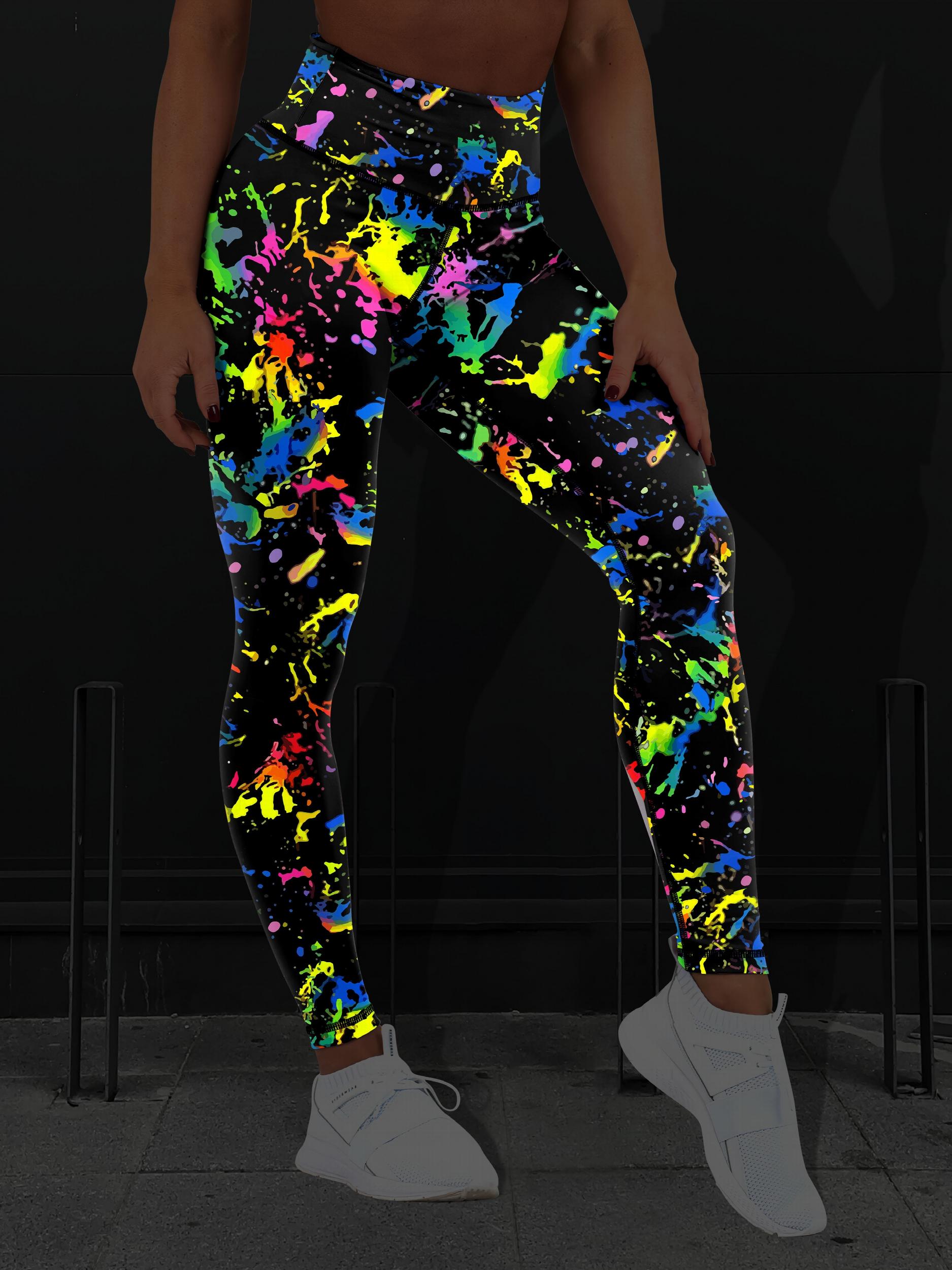 Splash Print High Waist Yoga Pants Women's Activewear