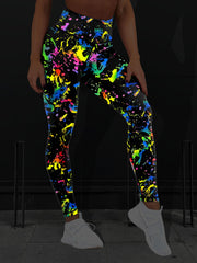 Splash Print High Waist Yoga Pants Women's Activewear