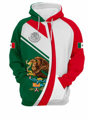 Mexico Pattern Print Hoodie Men's Casual Graphic Pullover Hooded Sweatshirt