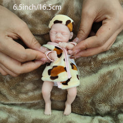 Realistic Reborn Baby Doll Boy 6.5 inch Mini Full Silicone Body with Accessories