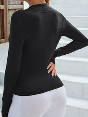 Solid Slim Fit Yoga Jacket Long Sleeve Zipper T-shirt Women's Clothing