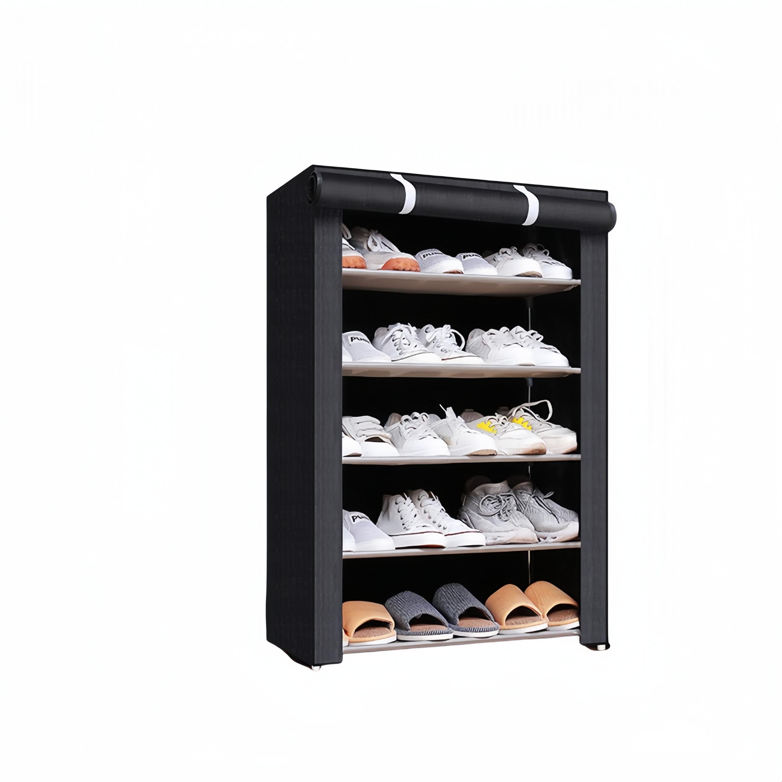 1pc Large Capacity Shoe Rack With Dust-Proof Curtain - Maximize Shoe Storage