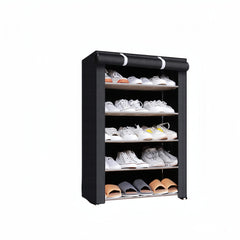 1pc Large Capacity Shoe Rack With Dust-Proof Curtain - Maximize Shoe Storage