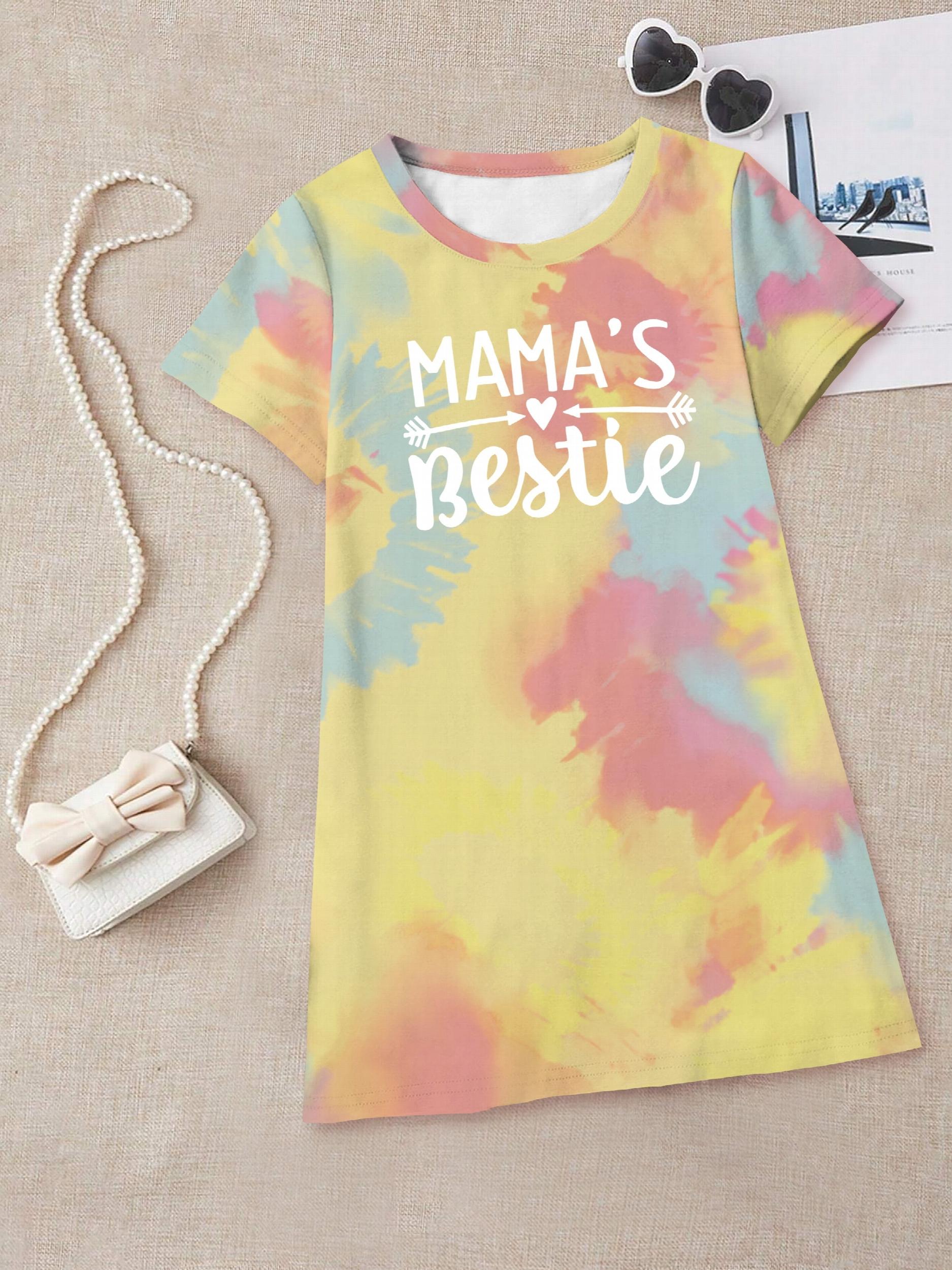 Toddler Girls MAMA'S BESTIE Graphic T Shirt Dress
