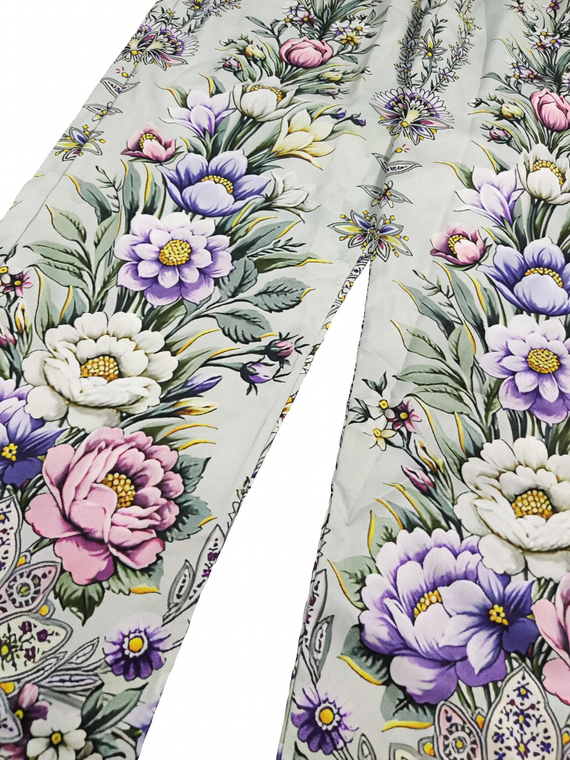 Boho Pants Women's Plus Floral Print Wide Leg Pants