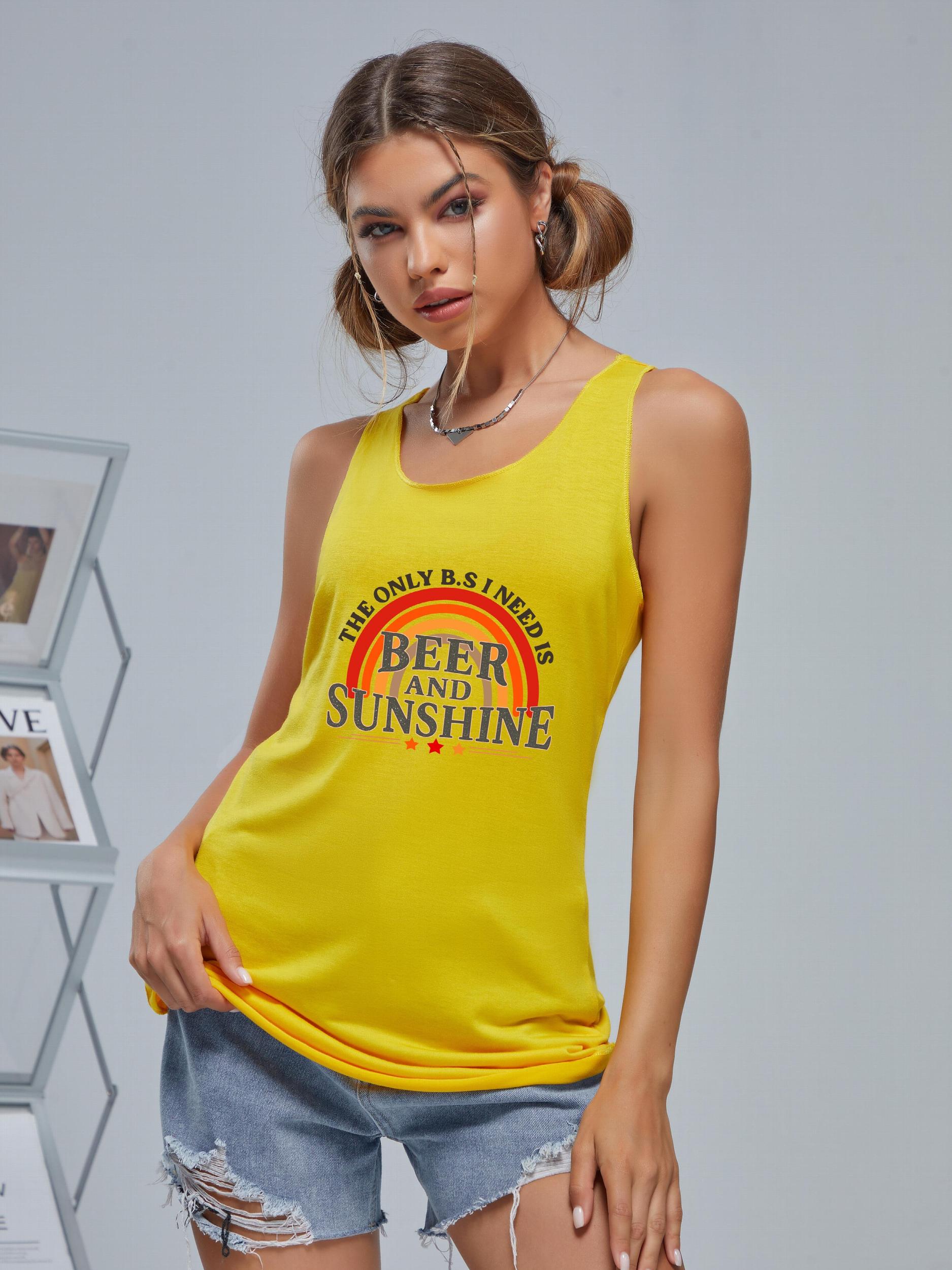 Casual Sports Tank Top Sleeveless Shirts Women's Summer Tops