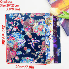5pcs Butterfly Printed Cotton Fabric DIY Sewing And Scrapbooking Cloth