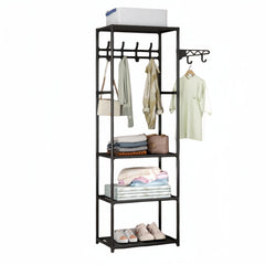 Metal Floor Coat Rack - Easy Assembly - Storage Organizer