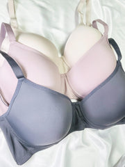 3 Pack Plus Size Bra Set Women's Plus Molded Cup Smoothing