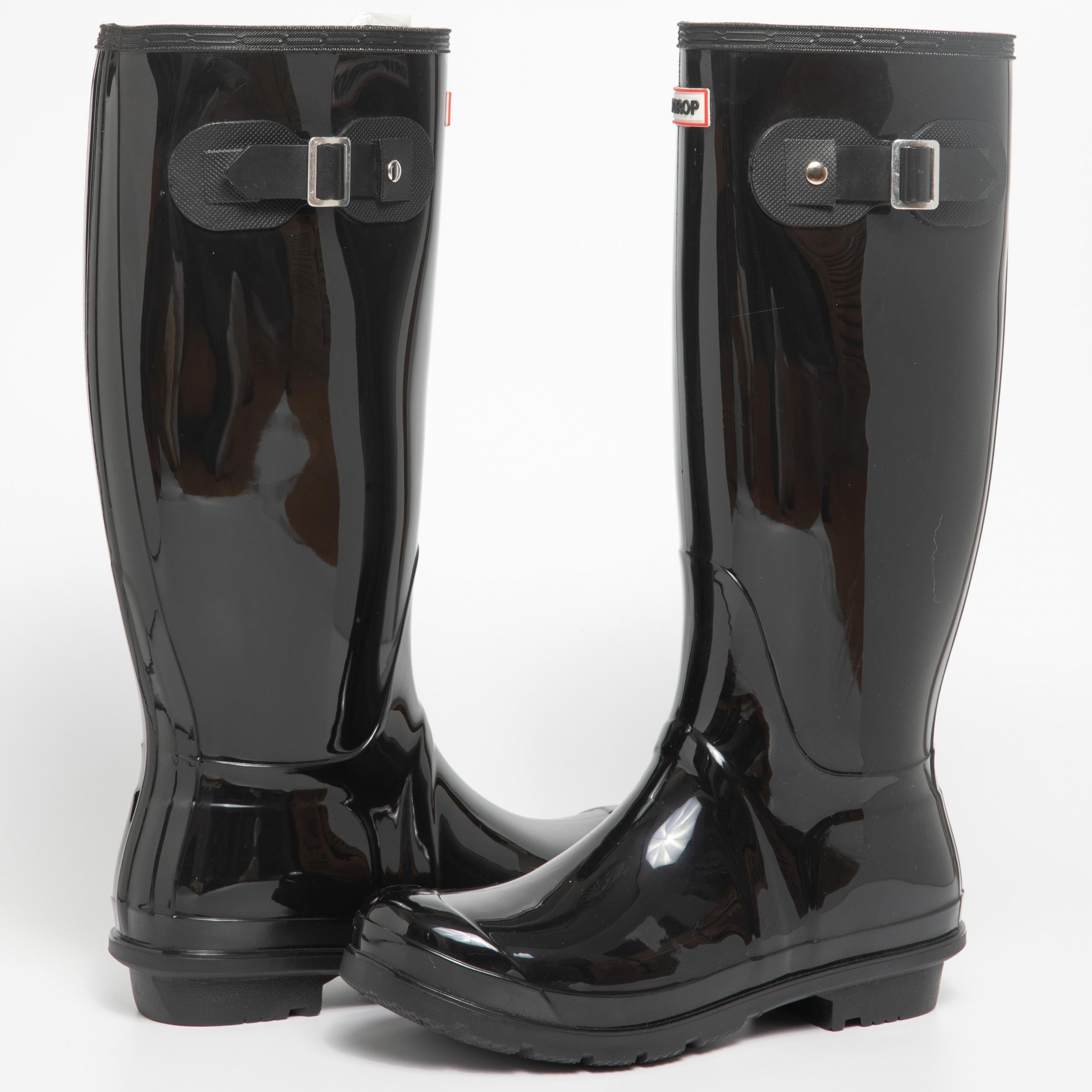 Reflective Waterproof PVC Round Toe Flat Rain Boots Lightweight Comfortable