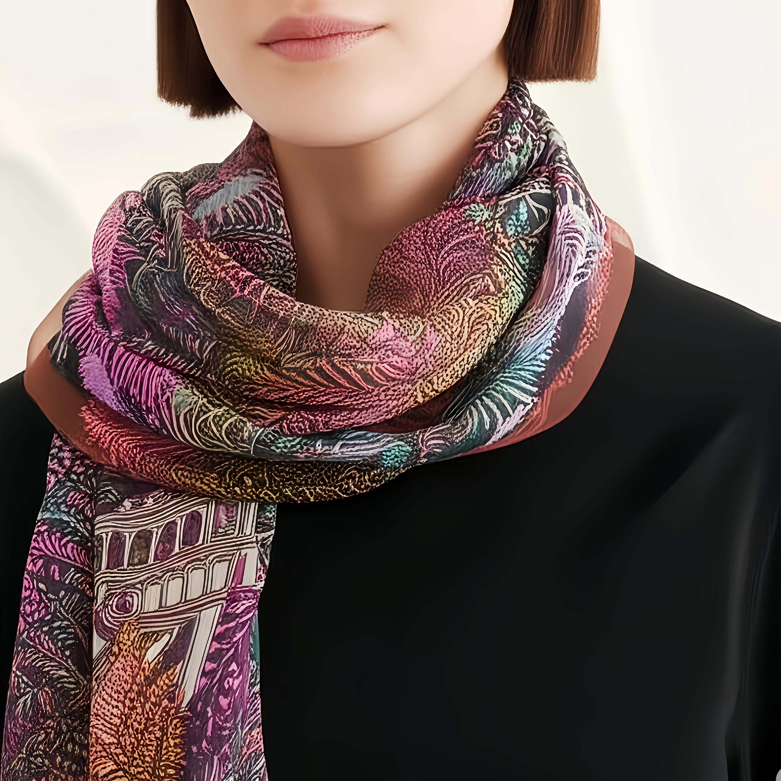 Tropical Rainforest Scarf 180x130cm Sun-Proof Breathable Fashion Accessory