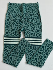 Leopard Print Striped Yoga Pants High Stretch Leggings