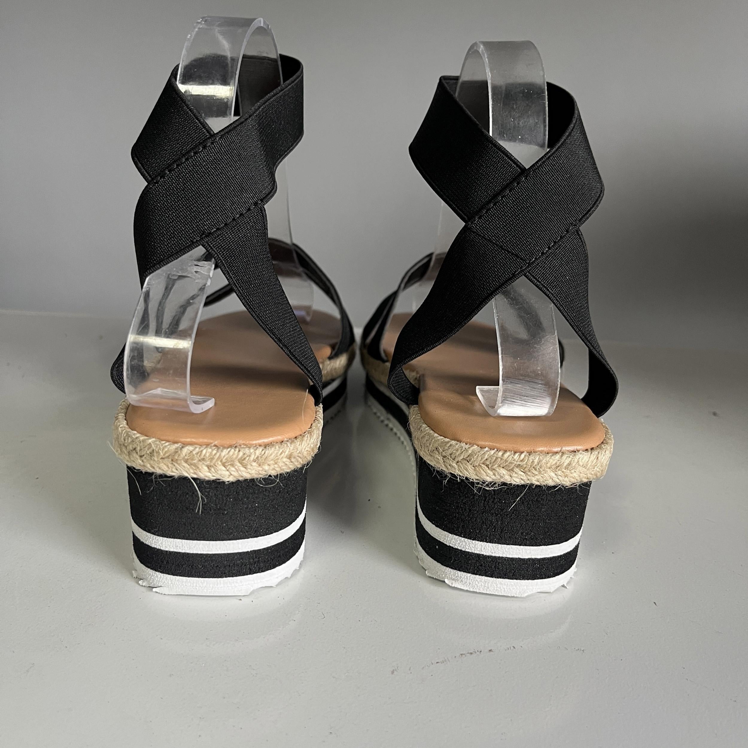Women's Espadrille Wedge Sandals Open Toe Ankle Strap Slip On Casual Sandals